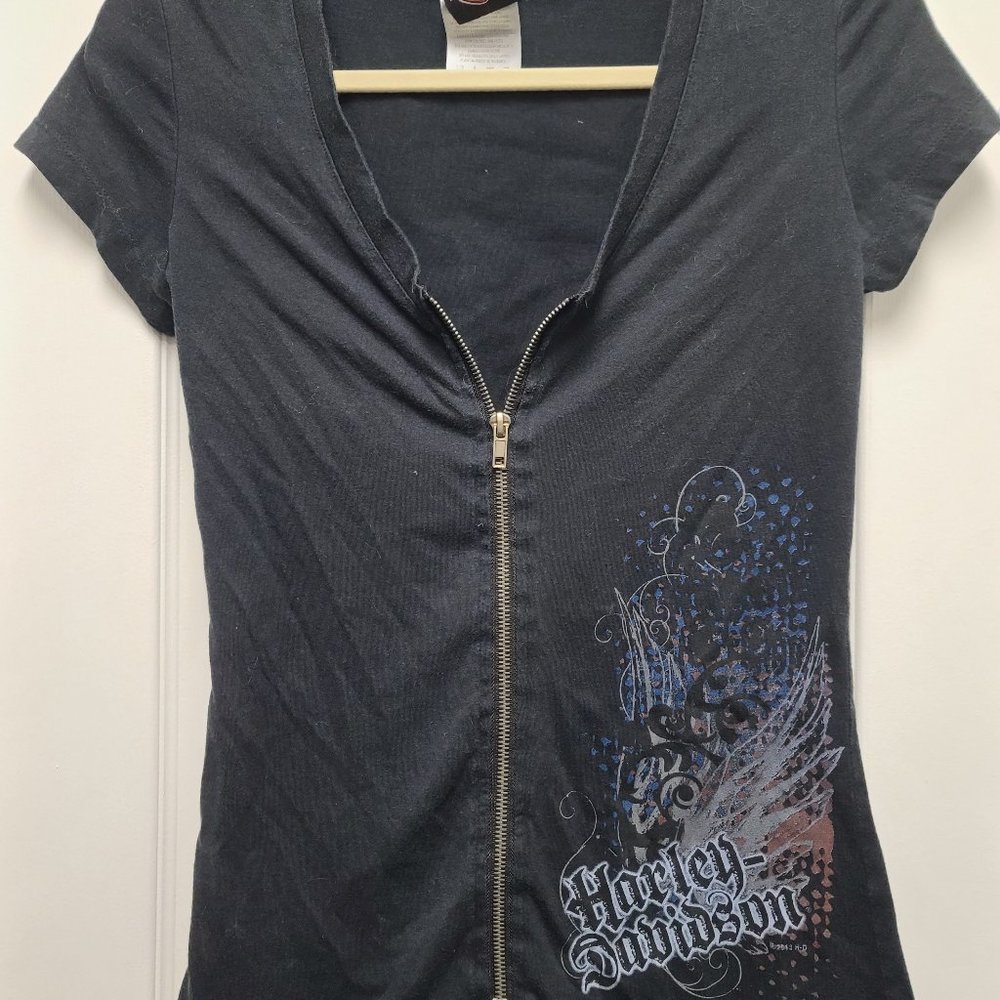Harley Davidson small zip up tshirt